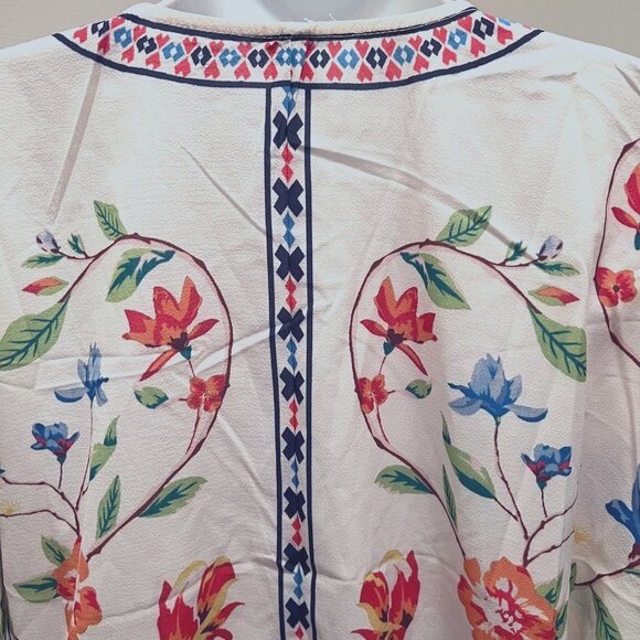 SHEIN Women's Cropped Elastic Flowy Floral Cross Over Front Size Med-Multi Col - Picture 14 of 16